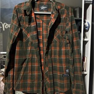 Brown and orange flannel shirt #flannel